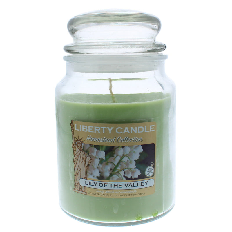 Homestead Candle 18oz Glass Jar Bubble Lid - Lily of the Valley