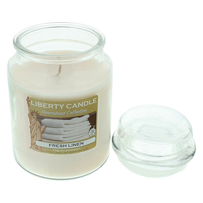 Homestead Candle 18oz Glass Jar Bubble Lid - Fresh Linen