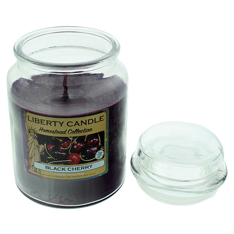 Liberty Candle 18oz Glass Jar Bubble Lid - Black Cherry
