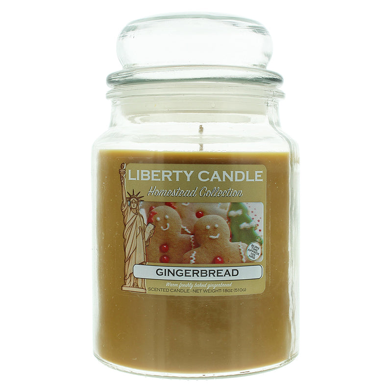 Homestead Candle 18oz Glass Jar Bubble Lid - Gingerbread