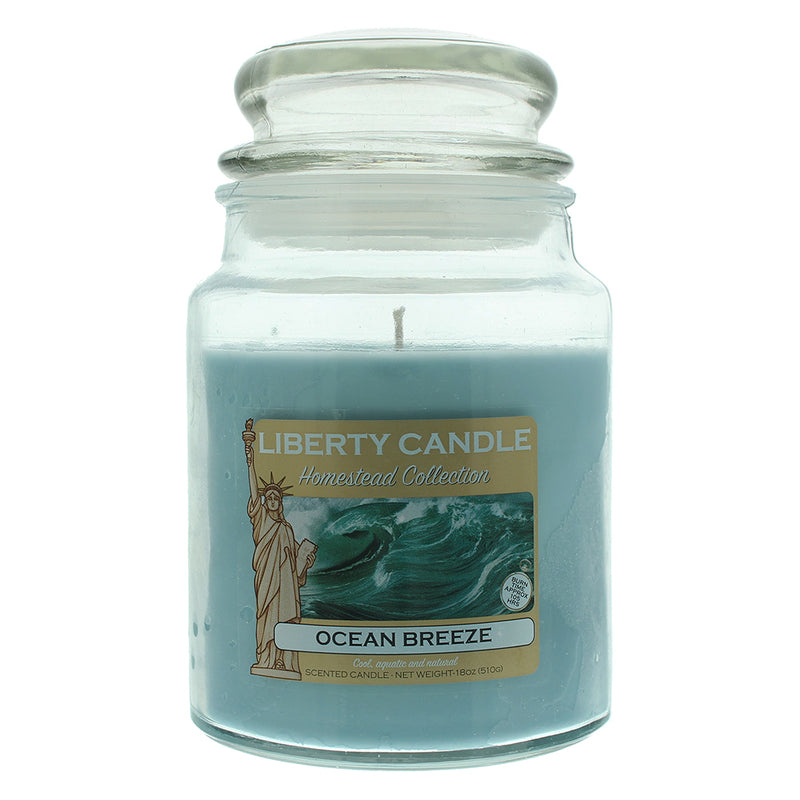 Liberty Candle 18oz Glass Jar Bubble Lid - Ocean Breeze