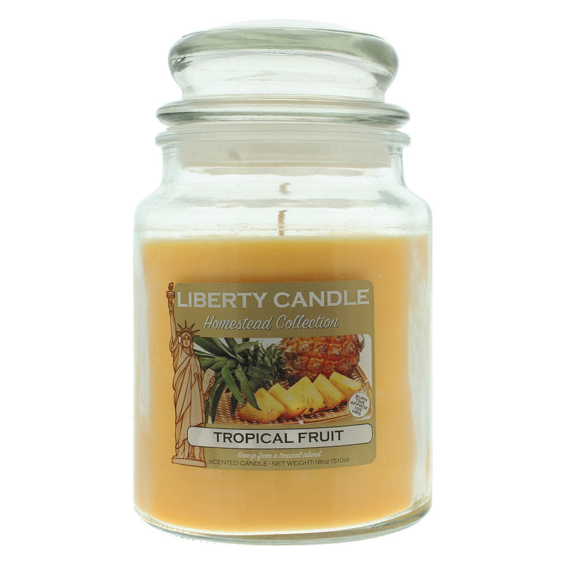 Liberty Candle 18oz Glass Jar Bubble Lid - Tropical Fruit