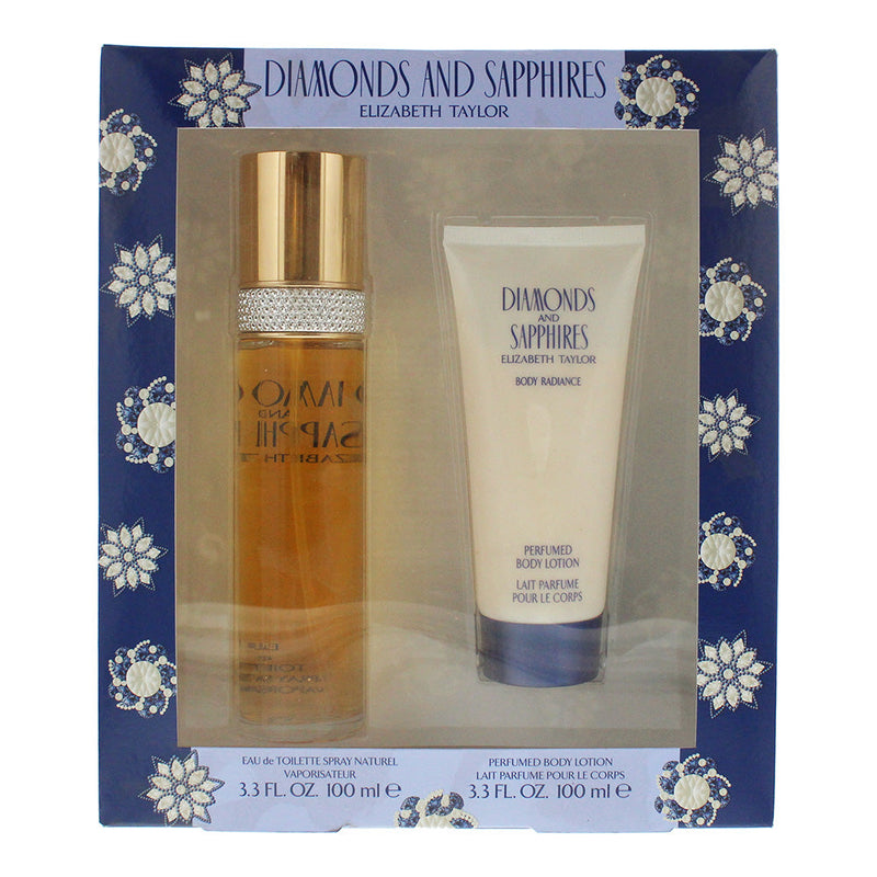 Elizabeth Taylor Diamonds And Sapphires 2 Piece Eau De Toilette 100ml Body Lotion 100ml