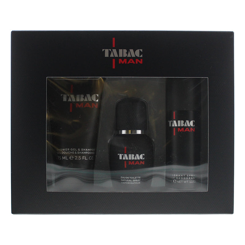 Tabac Man Eau De Toilette 3 Piece Gift Set: Eau De Toilette 30ml - Shower Gel 75ml - Deodorant Spray 50ml
