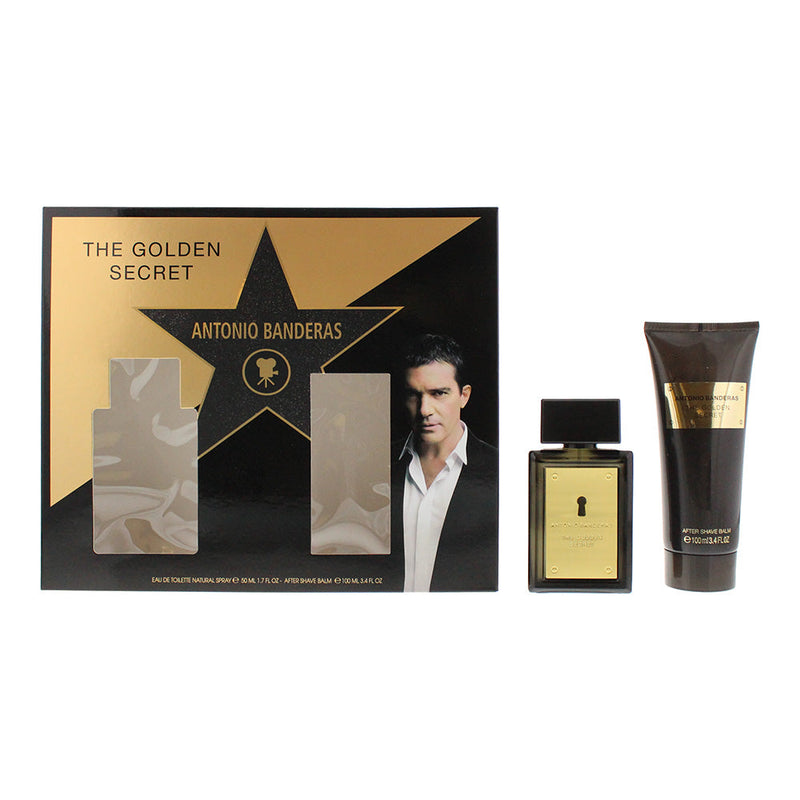 Antonio Banderas Golden Secret 2 Piece Set - Eau De Toilette 50ml -  Aftershave Balm 100ml