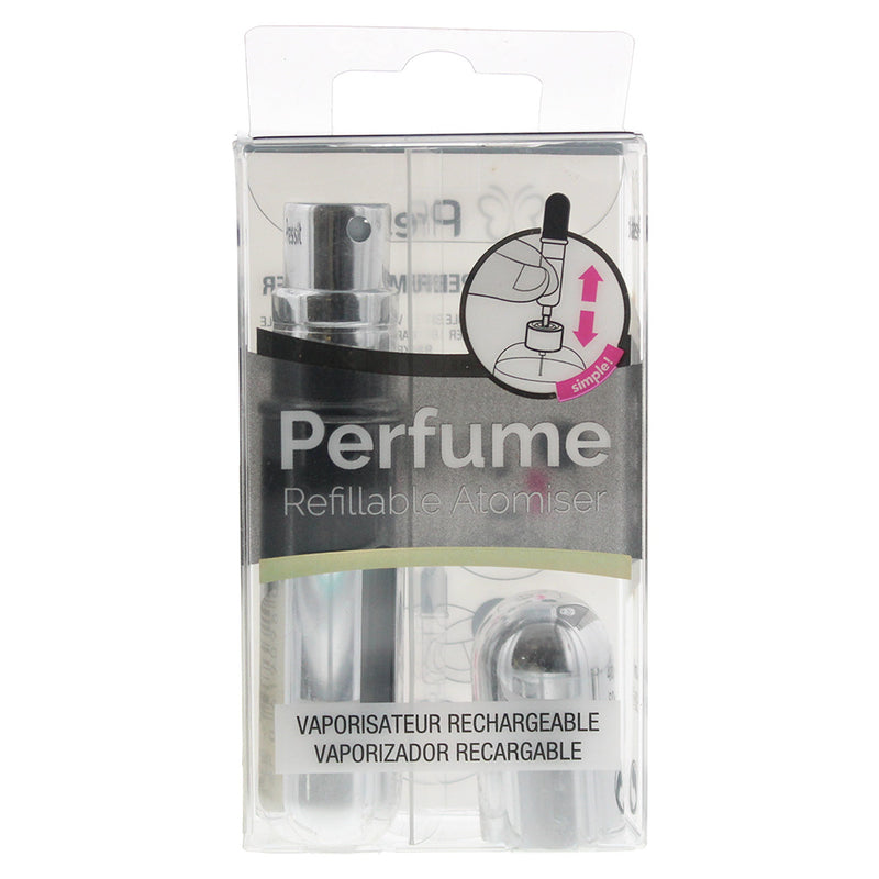 Pressit Silver Refillable Perfume Spray Bottle