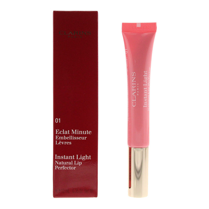 Clarins Instant Light Natural Lip Perfector 01 Rose Shimmer Lip Gloss 12ml