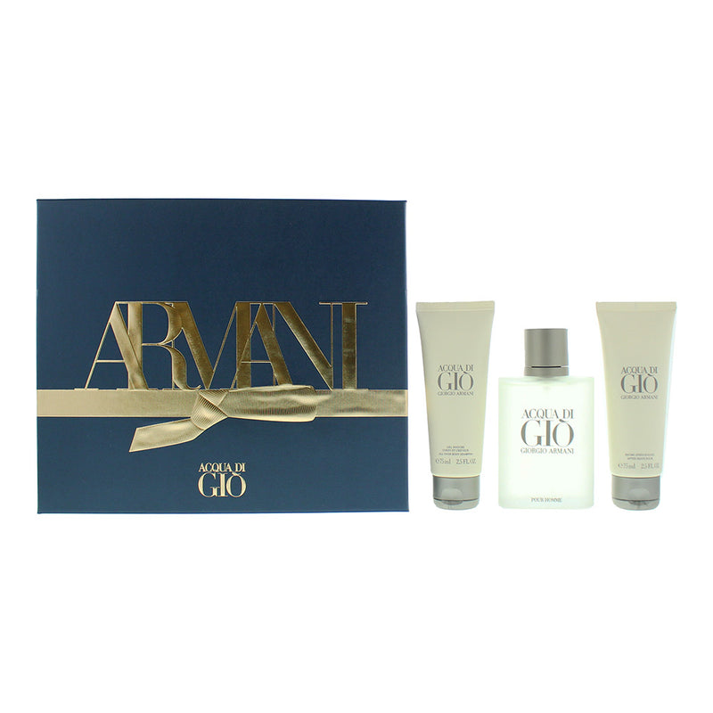 Giorgio Armani Acqua Di Gio 3 Piece Gift Set: Eau de Toilette 100ml - All Over B