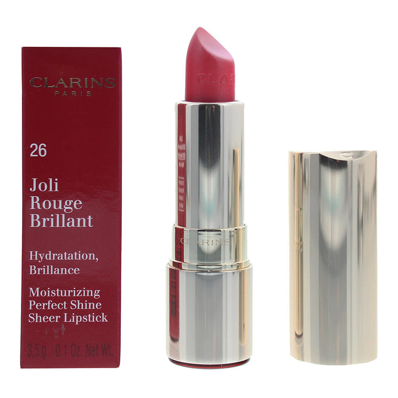 Clarins Joli Rouge Brilliant Lipstick 26 Poppy Pink  3.5g
