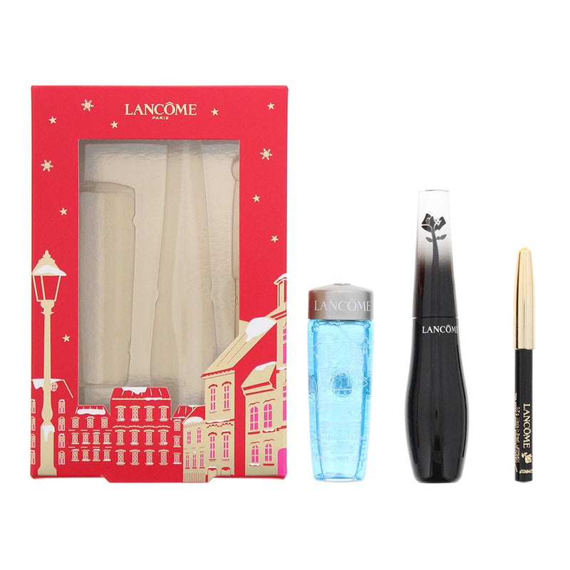 Lancôme 3 Piece Gift Set: Wide Angle Effect Mascara 10ml - Eye Make-Up Remover 30ml - Mini Khol Eye Pencil 0.7g