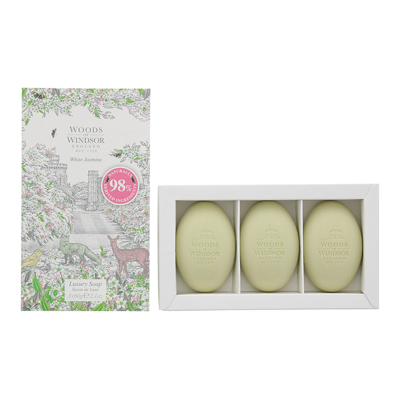 Woods Of Windsor White Jasmine 3 Piece Gift Set: Soap 3 x 60g