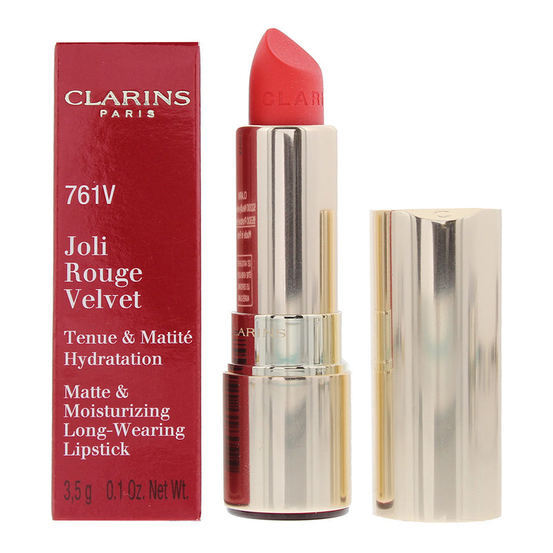 Clarins Joli Rouge Velvet 761V Spicy Chili Lipstick 3.5g