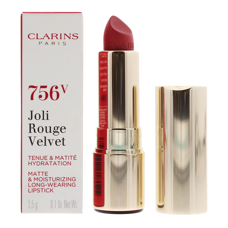 Clarins 756V Joli Rouge Velvet Matte & Moisturizing Long Wearing Lipstick Guava 3.5g