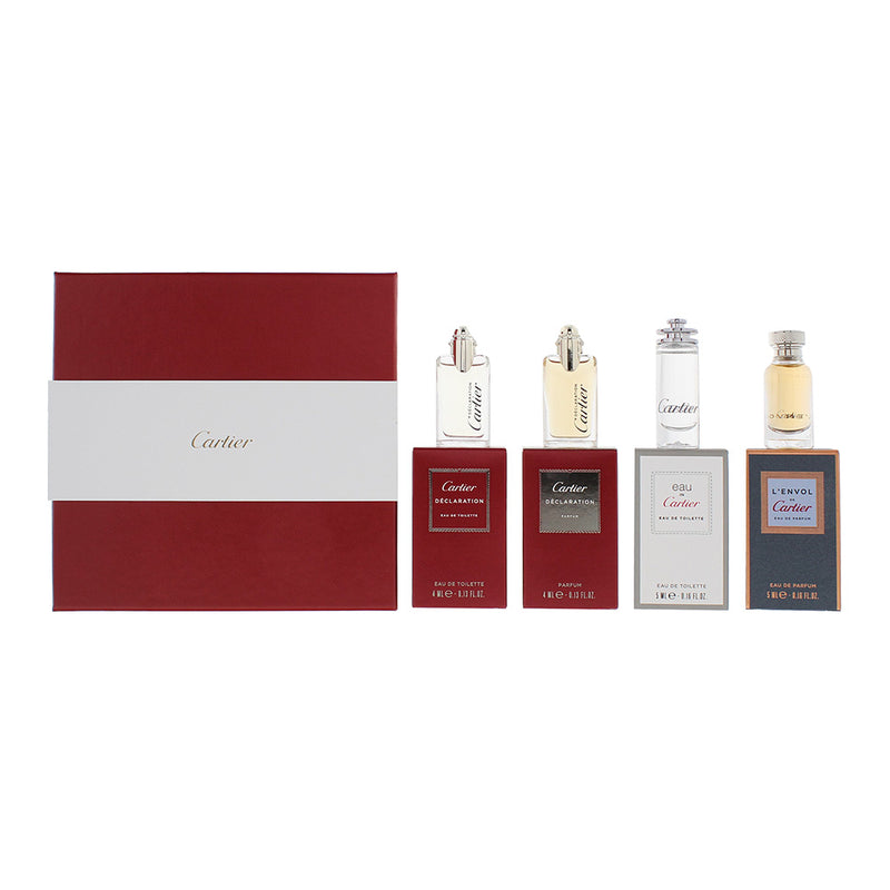 Cartier 4 Piece Gift Set: L'envol de Cartier EDP 5ml - Eau de Cartier EDT 5ml - Declaration EDT 4ml - Declaration Parfum 4ml