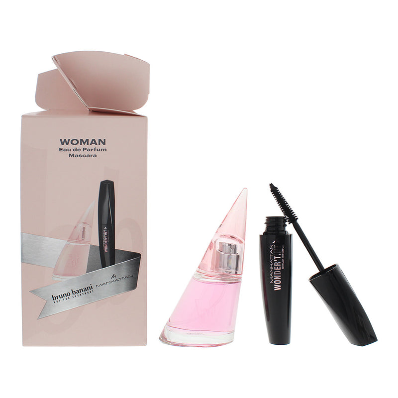 Bruno Banani 2 Piece Gift Set: Woman Eau De Parfum 30ml - Manhattan Wonder Tint Mascara 11ml Black