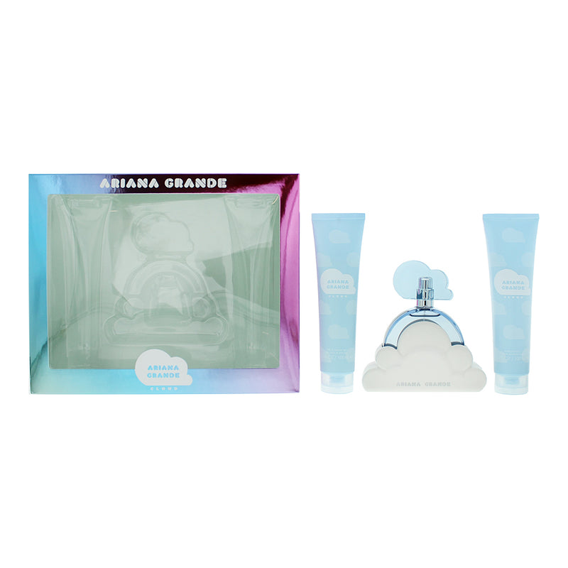 Ariana Grande Cloud 3 Piece Gift Set: Eau De Parfum 100ml - Body Souffle 100ml - Bath & Shower Gel 100ml