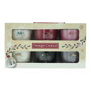 Yankee Candle 6 Piece Gift Set: Snow Globe Wonderland 37g - Peppermint Pinwheels 37g - Snowflake Kisses 37g - White Spruce & Grapefruit 37g - Silver S