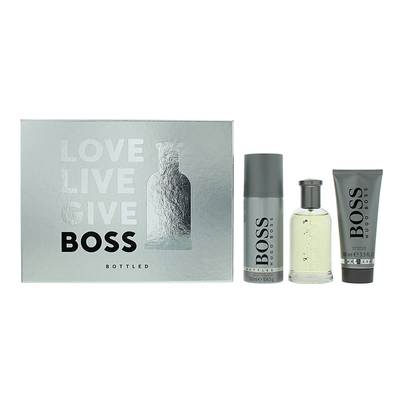 Hugo Boss Bottled 3 Piece Gift Set: Eau de Toilette 100ml - Shower Gel 100ml - D