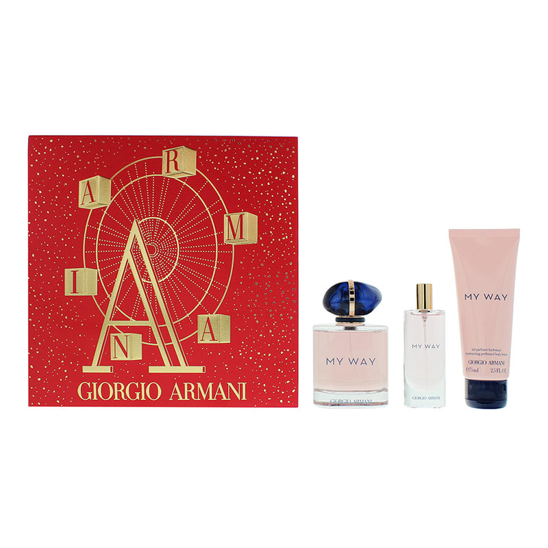 Giorgio Armani My Way 3 Piece Gift Set: Eau de Parfum 90ml - Eau de Parfum 15ml - Body Lotion 75ml