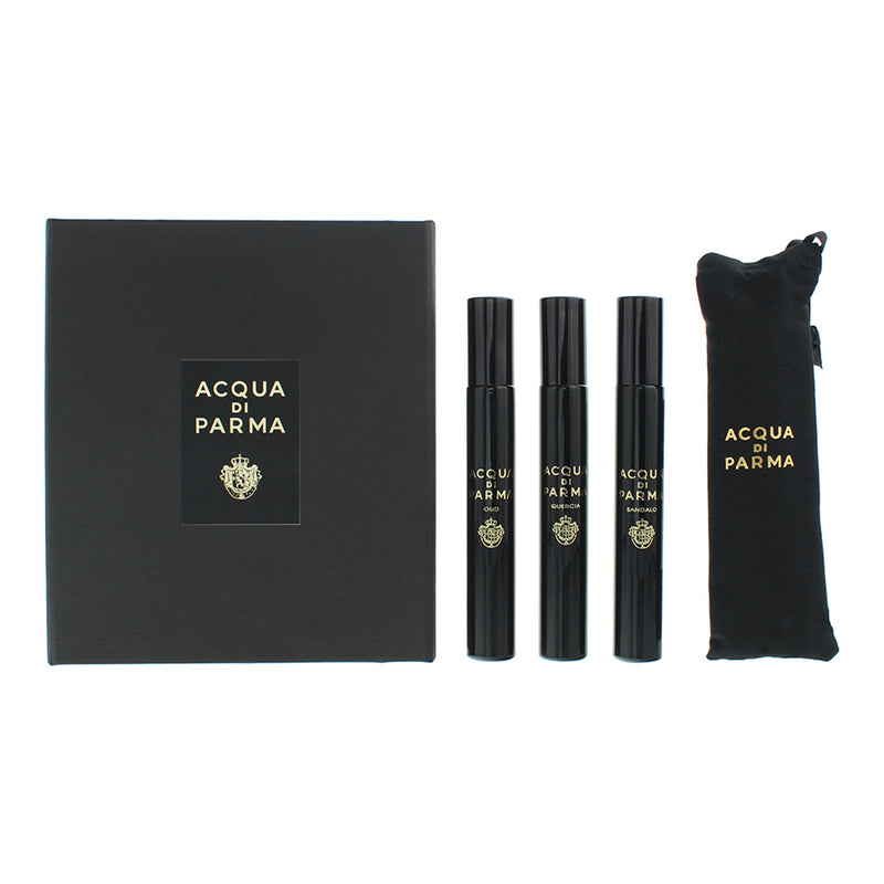 Acqua Di Parma 3 Piece Gift Set: Oud Eau de Parfum 7ml - Quercia Eau de Parfum 7ml -Sandalo Eau de Parfum 7ml