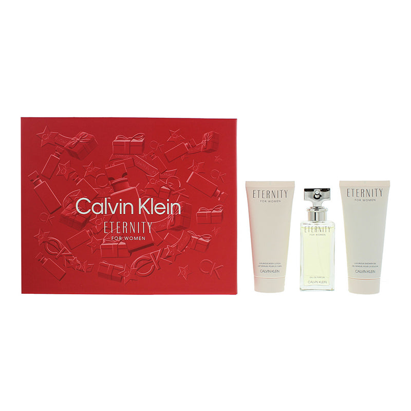 Calvin Klein Eternity For Women 3 Piece Gift Set: Eau de Parfum 50ml - Body Lotion 100ml - Shower Gel 100ml
