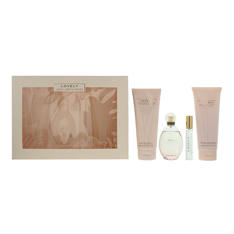 Sarah Jessica Parker Lovely 4 Piece Gift Set: Eau de Parfum 100ml - Body Lotion