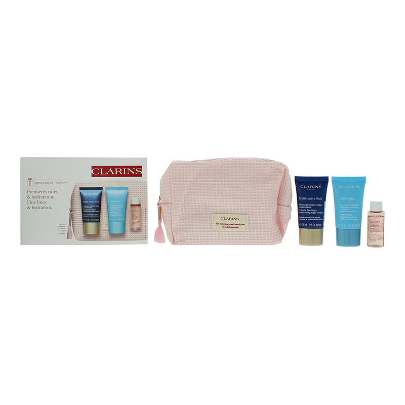 Clarins Skincare 3 Piece Gift Set: Cream Mask 15ml - Night  Cream 15ml - Micella