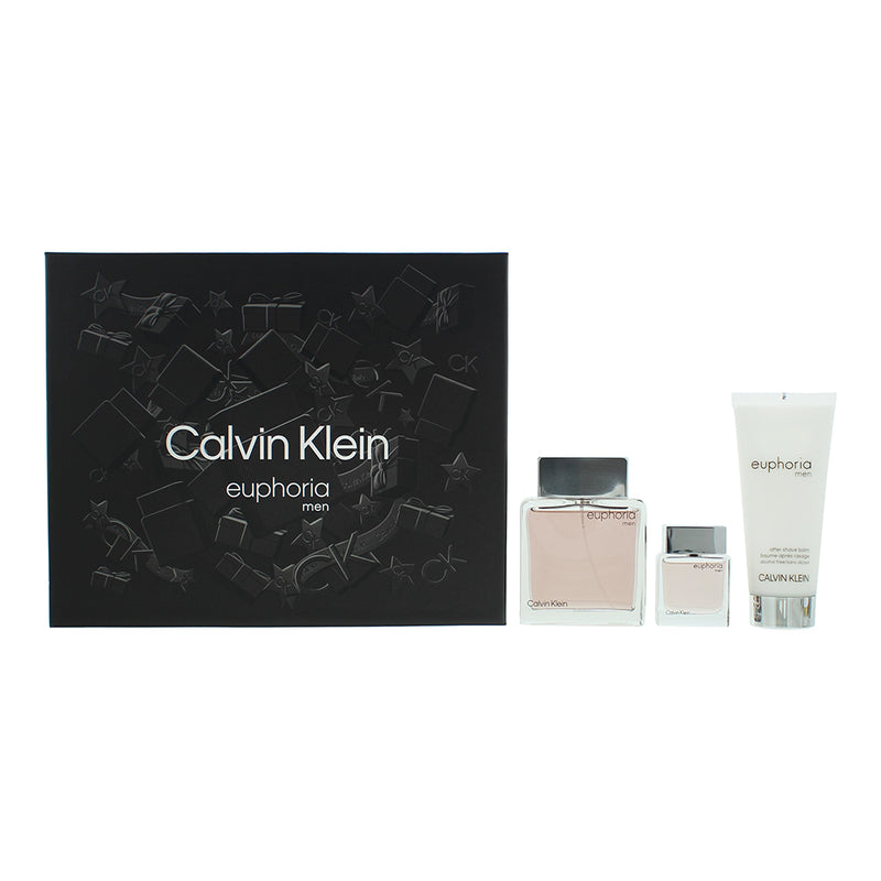 Calvin Klein Euphoria Men 3 Piece Gift Set: Eau de Toilette 100ml - Aftershave B
