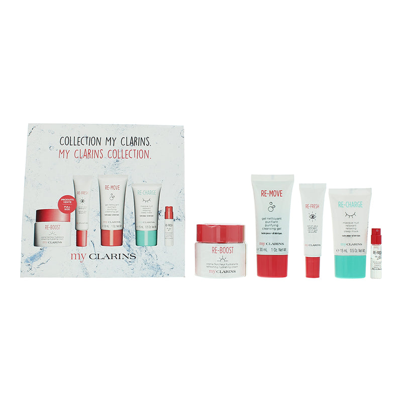 Clarins My Clarins 5 Piece Gift Set: Re - Boost Cream 50ml - Eye Roll - On 15ml