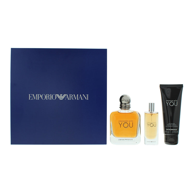 Giorgio Armani Stronger With You 3 Piece Gift Set: Eau De Toilette 100ml - Showe