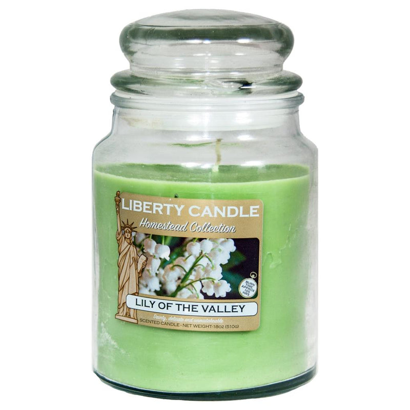 Homestead Candle 18oz Glass Jar Bubble Lid - Lily of the Valley