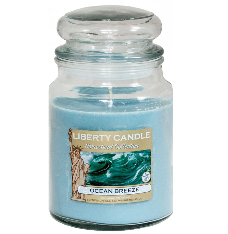 Liberty Candle 18oz Glass Jar Bubble Lid - Ocean Breeze