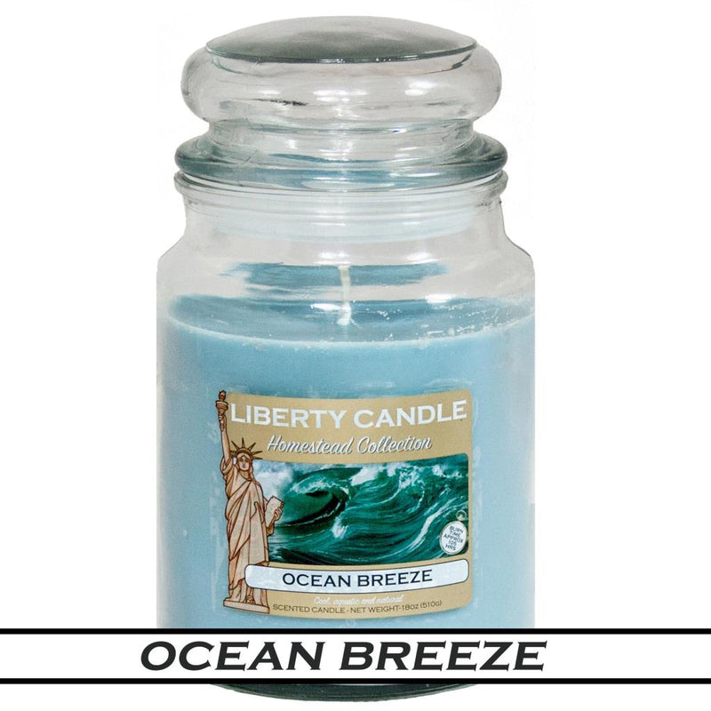 Liberty Candle 18oz Glass Jar Bubble Lid - Ocean Breeze
