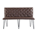 Darwen Studded Back Bench Set Brown