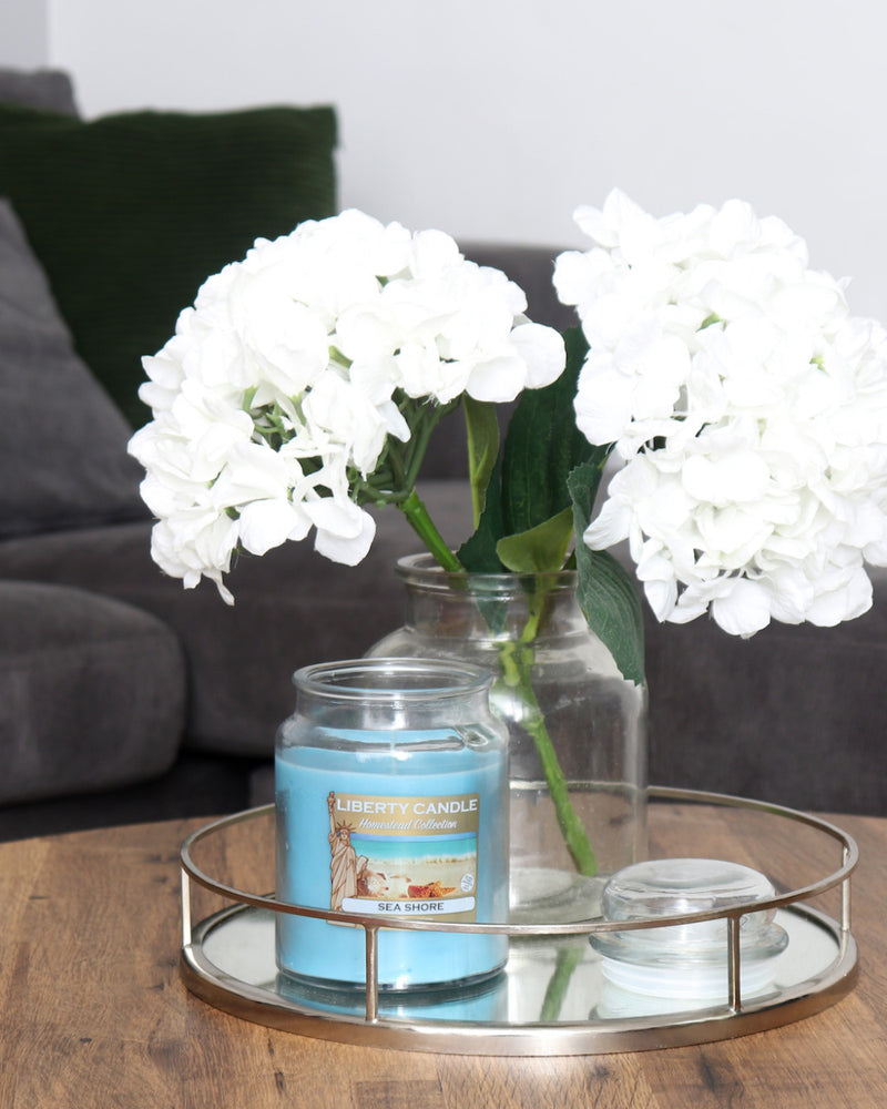 Homestead Candle 18oz Glass Jar Bubble Lid - Sea Shore