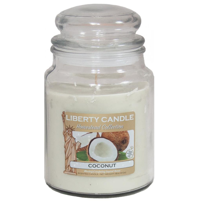 Homestead Candle 18oz Glass Jar Bubble Lid - Coconut