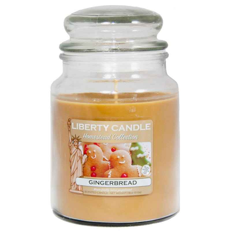 Homestead Candle 18oz Glass Jar Bubble Lid - Gingerbread