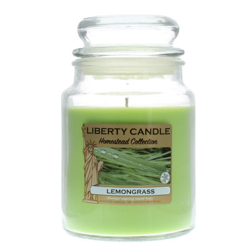 Homestead Candle 18oz Glass Jar Bubble Lid - Lemon Grass