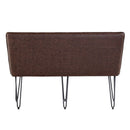 Darwen Studded Back Bench Set Brown