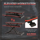 Vinsetto Liftable Computer Stand Height Adjustable Ergonomic E-sports Desktop Stand PC w/ Keyboard Tray Widely Compatible Workstation Riser for Home Office Dormitory Compatible