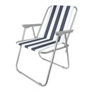 Milestone Folding Deck Chair - Blue & White Stripes