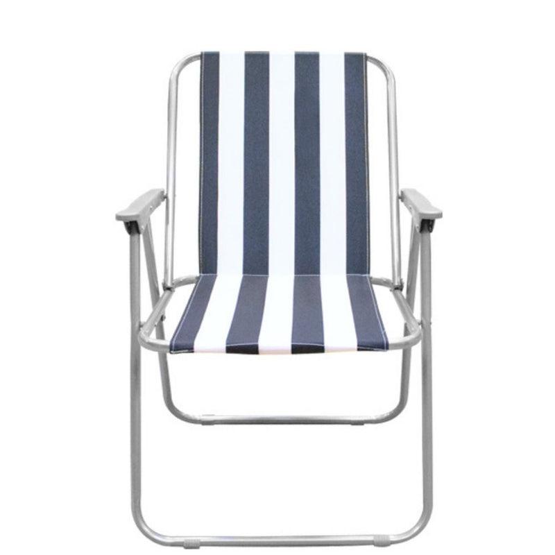 Milestone Folding Deck Chair - Blue & White Stripes