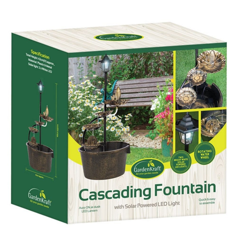 GardenKraft Cascading Fountain With 4 Lotus Leaves
