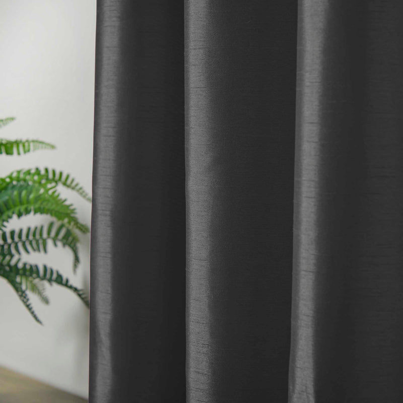 Denver Lined Eyelet Curtains - Black