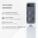 HOMCOM 2180W Oil Filled Radiator, 9 Fins, Portable Heater W/ Timer, Thermostat Control