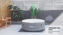 Outsunny Inflatable Hot Tub Spa Round with Cover for 4-6 People 195cm - Grey