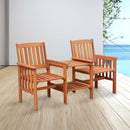 Silver & Stone Tropicana Wooden Love Seat