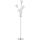 HOMCOM Silver Modern Floor Lamp w/ K9 Crystal Shade, 5 Light, for Living Room