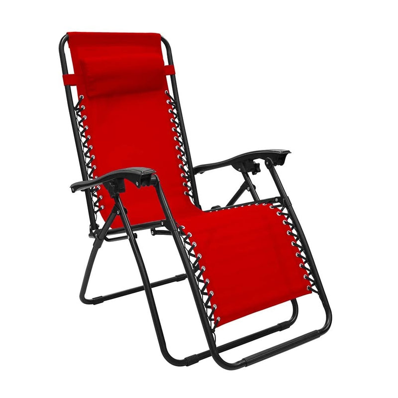 Silver & Stone Bali Valencia Reclining Sun Lounger - Red