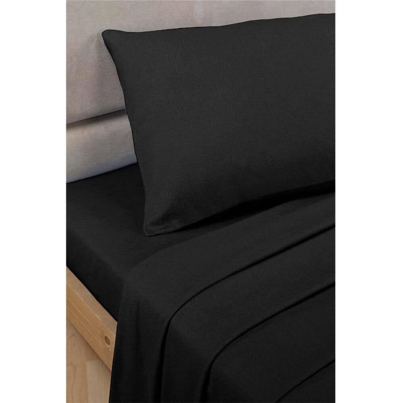 Easy Care Plain Dyed Bedding Sheet Range - Black